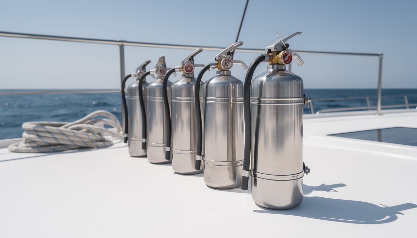 découvrez notre sélection d'extincteurs bateau conformes à la division 240, garantissant sécurité et réglementation pour votre embarcation.