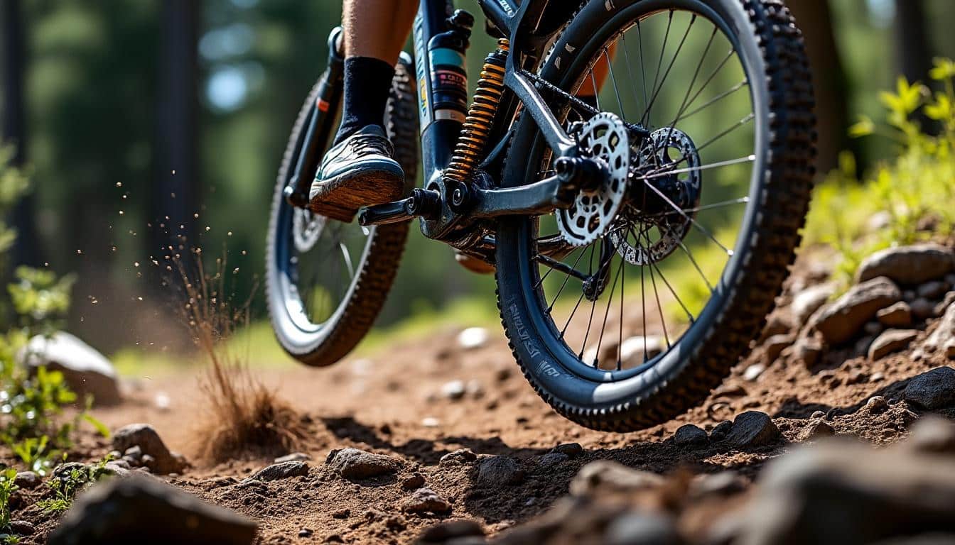 découvrez comment les suspensions du vtt enduro absorbent efficacement les chocs pour encaisser les sauts et offrir une expérience de ride plus fluide et maîtrisée.