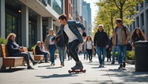 découvrez comment le roller urbain nécessite une agilité remarquable pour éviter les piétons sur les trottoirs en toute sécurité et fluidité.
